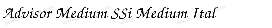 Advisor Medium SSi Medium Italic字体转换